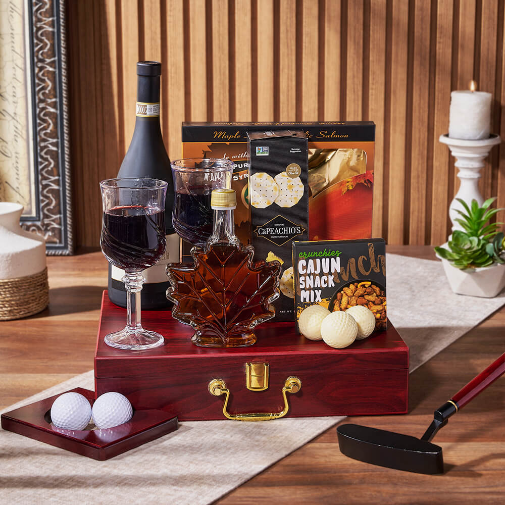 Golf Practice &amp; Wine Gift, wine gift, wine, seafood gift, seafood, golf gift, golf, putting gift, putting, Chicago delivery