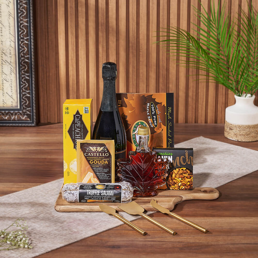 Gourmet Cheese &amp; Champagne Gift Basket, champagne gift, champagne, sparkling wine gift, sparkling wine, seafood gift, seafood, Chicago delivery
