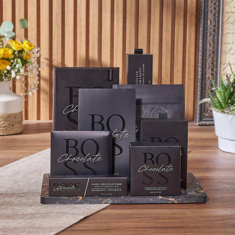 Boss Dark Chocolate Truffle Gift Box – how the gift is presented