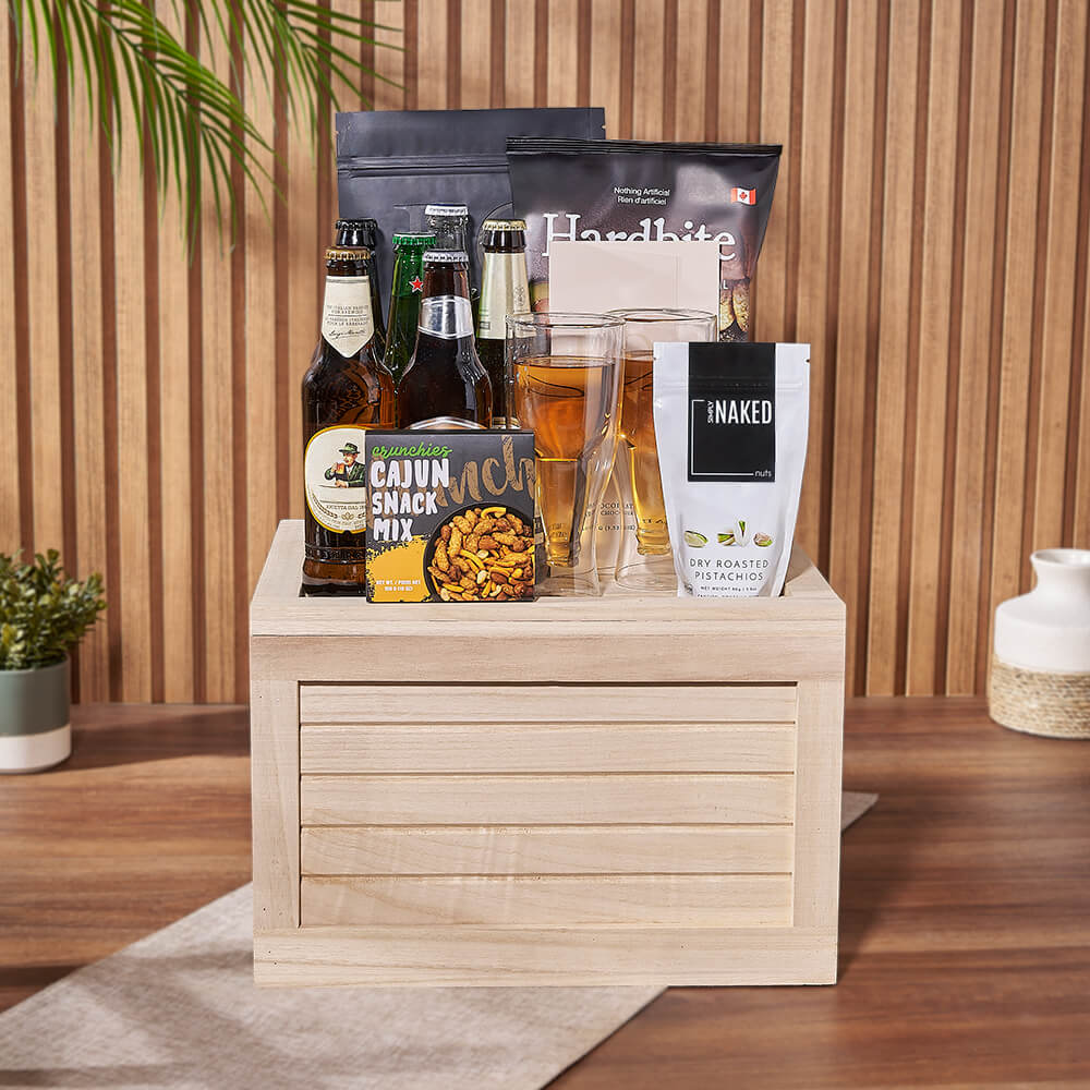 Gourmet Snack &amp; Beer Gift Crate, beer gift, beer, snack gift, snack, Chicago  delivery