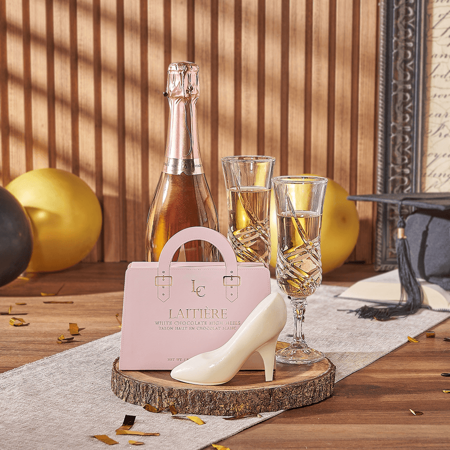 Graduation Champagne Celebration, graduation gift, graduation, chocolate gift, chocolate, champagne gift, champagne, sparkling wine gift, sparkling wine, Chicago delivery