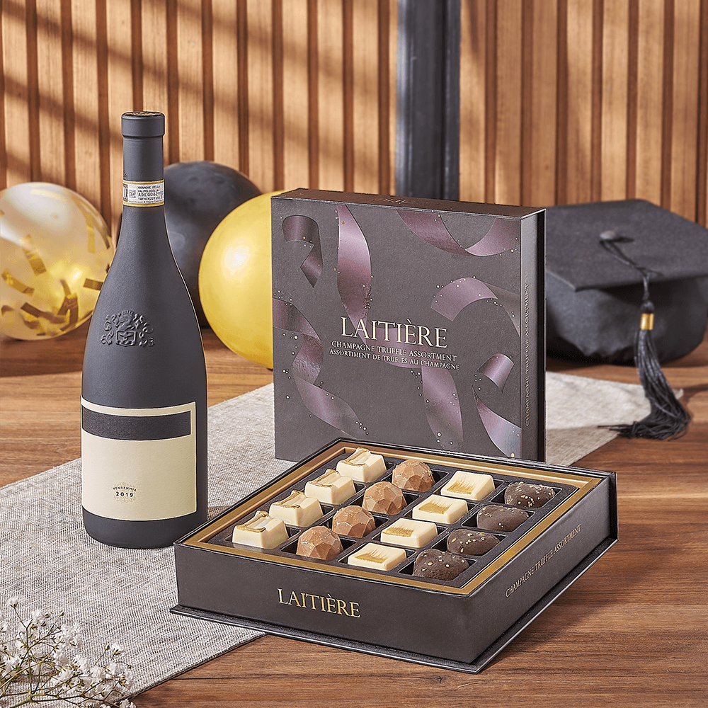 Graduation Wine &amp; Truffle Gift, graduation gift, graduation, wine gift, wine, chocolate gift, chocolate, Chicago delivery