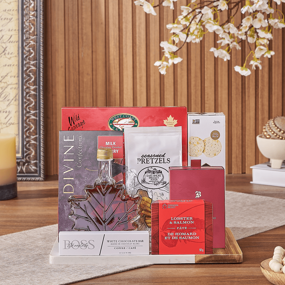 Halal Seafood and Chocolate Basket – how the gift is presented