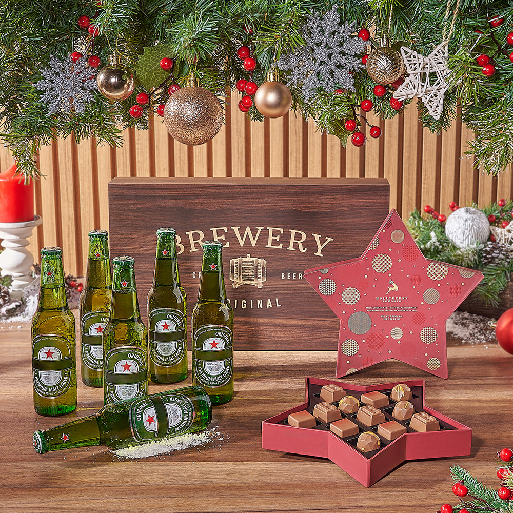 Holiday Beer &amp; Chocolates Set, beer gift, beer, chocolate gift, chocolate, christmas gift, christmas, Chicago delivery