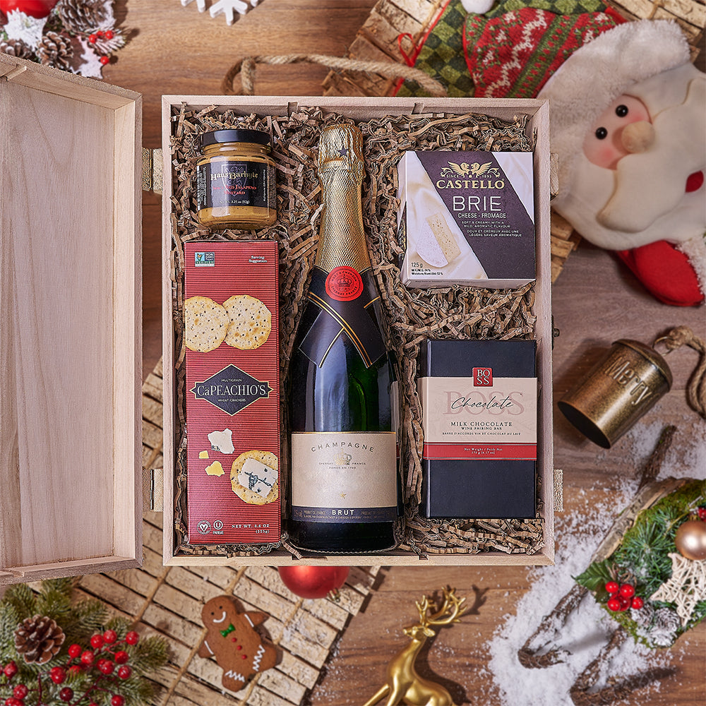Sparkling Wine Christmas Box – how the gift is presented