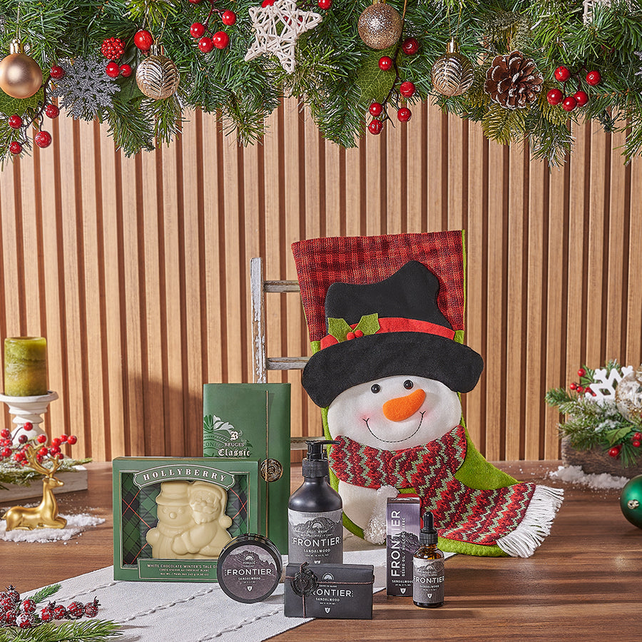 Holiday Men’s Spa Stocking, Christmas gift, Christmas, spa gift, spa, chocolate gift, chocolate, Chicago delivery