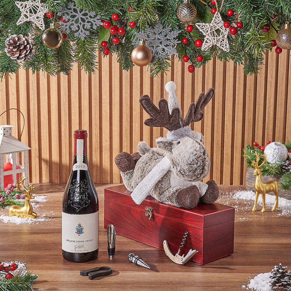 Holiday Reindeer &amp; Cheer Gift Set, wine gift, wine, christmas gift, christmas, Chicago delivery