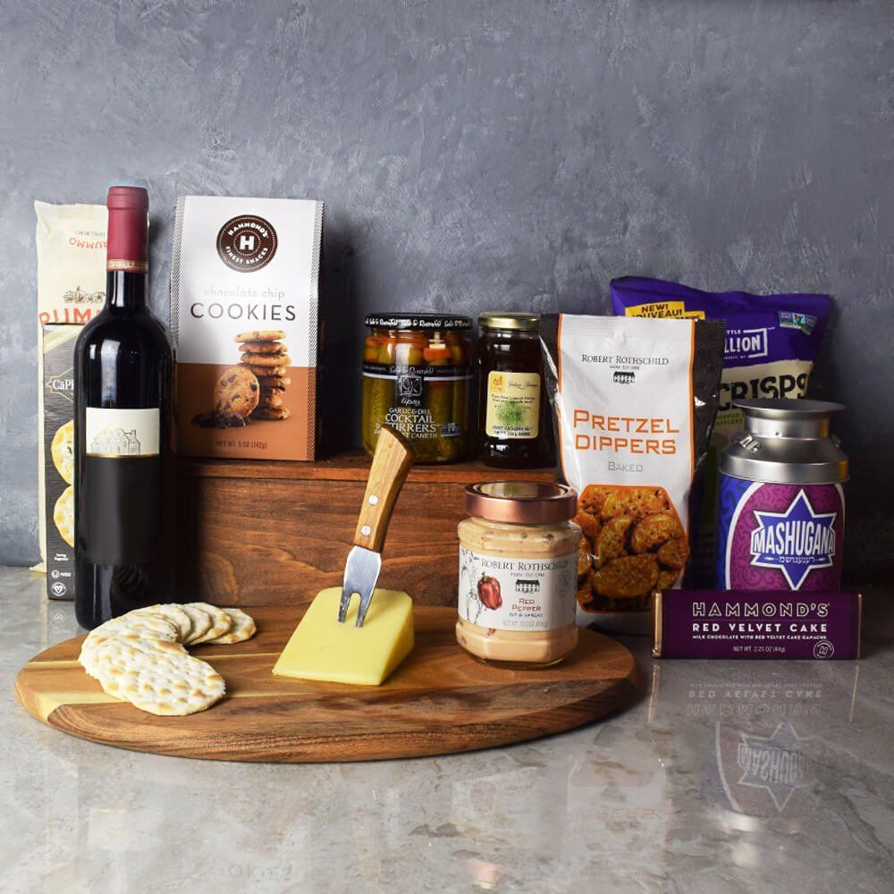 Kosher Wine &amp; Cheese Basket from Chicago Baskets - Chicago Delivery