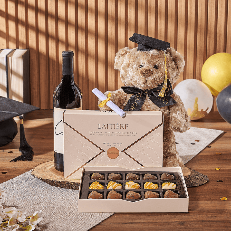 Love Letter to Graduation Gift, graduation gift, graduation, wine gift, wine, chocolate gift, chocolate, Chicago delivery