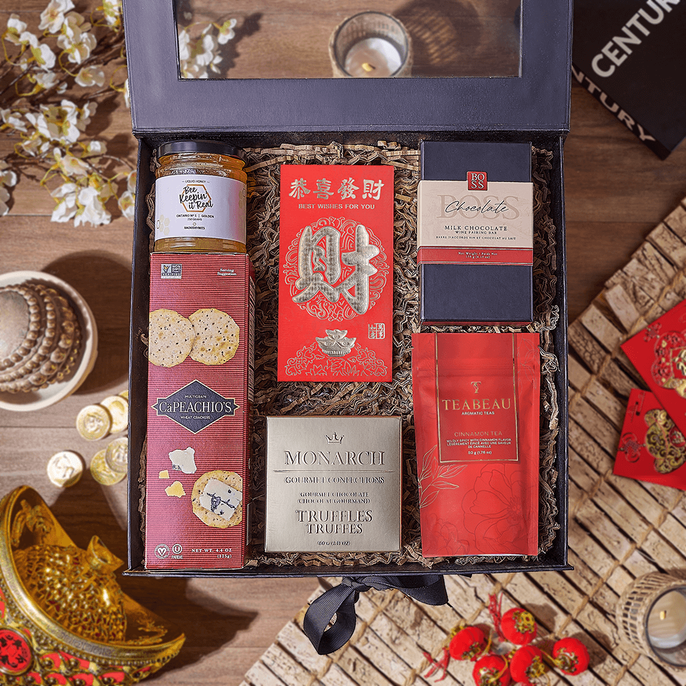 Lucky Tea &amp; Chocolate Gift Box, chinese new year gift, chinese new year, lunar new year gift, lunar new year, Chicago delivery