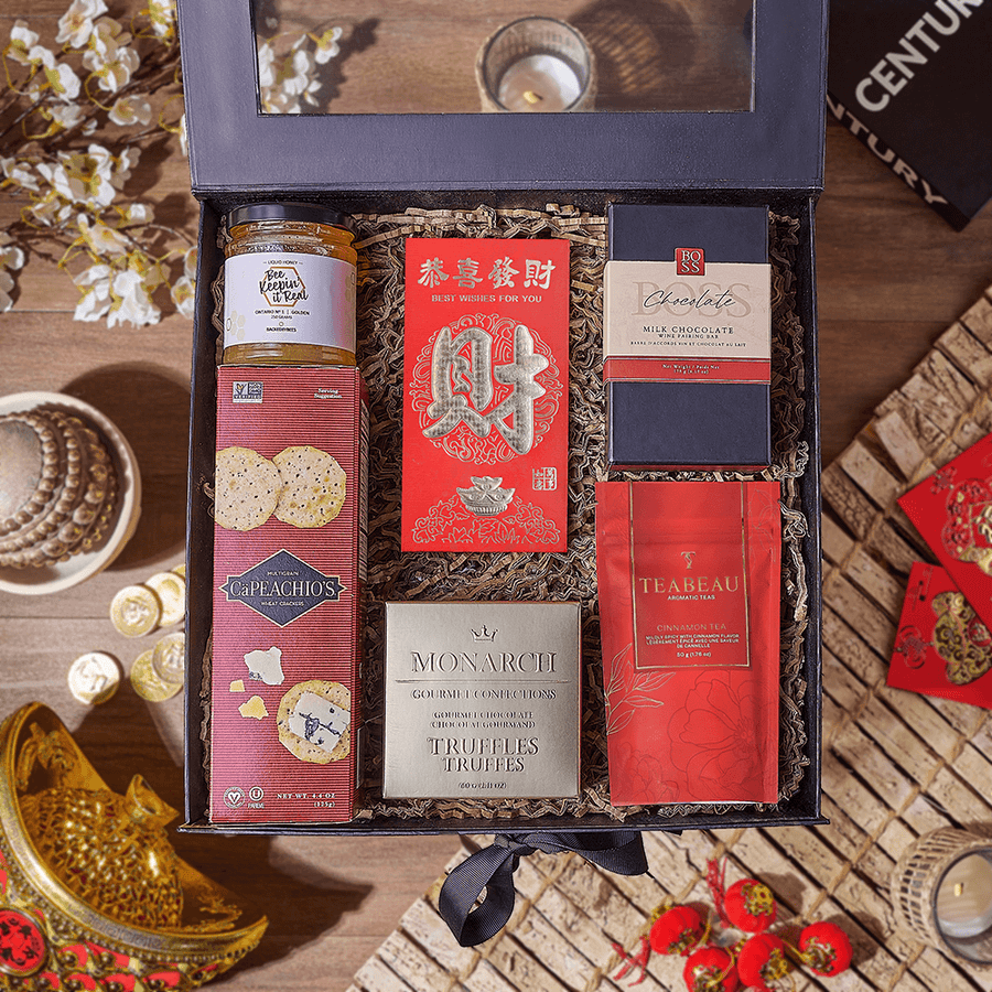 Lucky Tea & Chocolate Gift Box, chinese new year gift, chinese new year, lunar new year gift, lunar new year, Chicago delivery