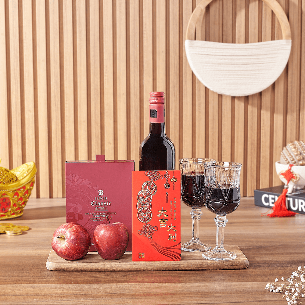 Lunar New Year Wine &amp; Chocolate Gift, wine gift, wine, chinese new year gift, chinese new year, lunar new year gift, lunar new year, Chicago delivery