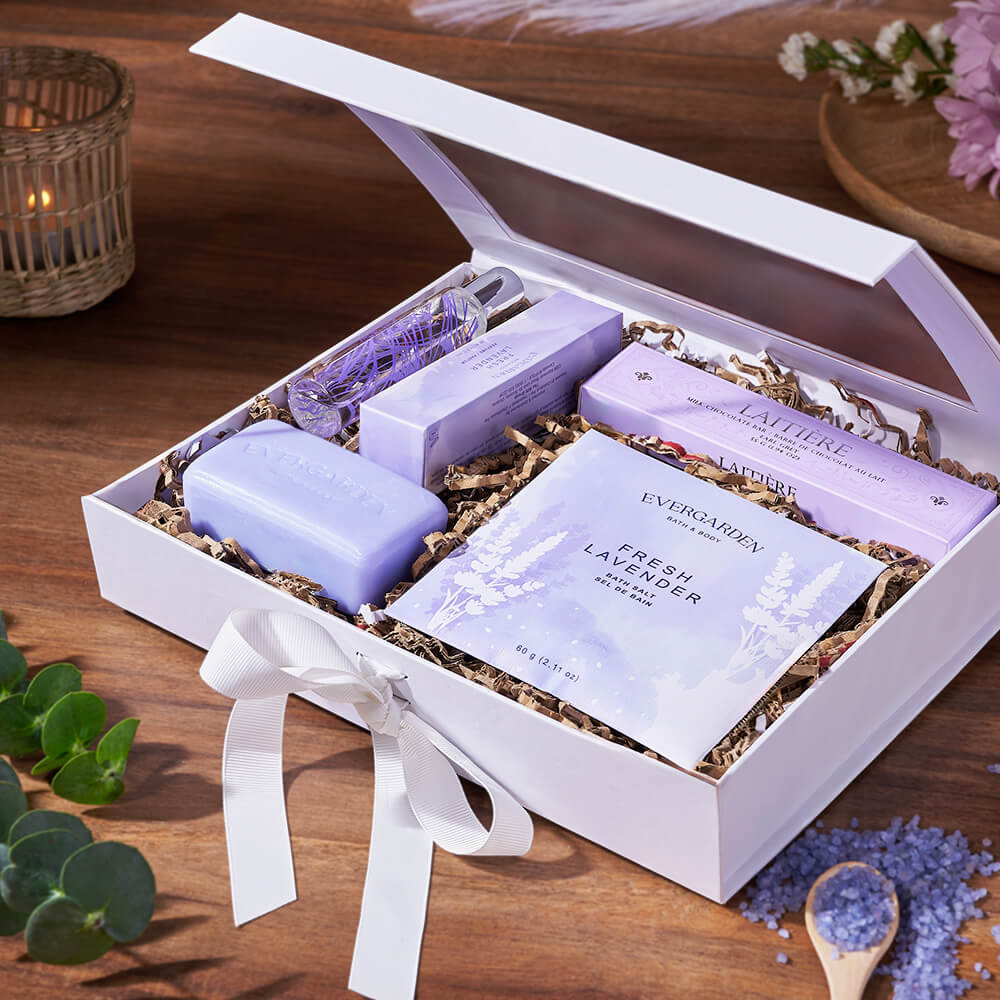 Luxe Lavender Spa Gift Set, bath &amp; body gift, bath &amp; body, spa git, spa, mother's day gift, mothers day, Chicago delivery