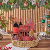 Merry Berry Christmas Basket, wine gift, wine, chocolate gift, chocolate, cookie gift, cookie, Chicago delivery