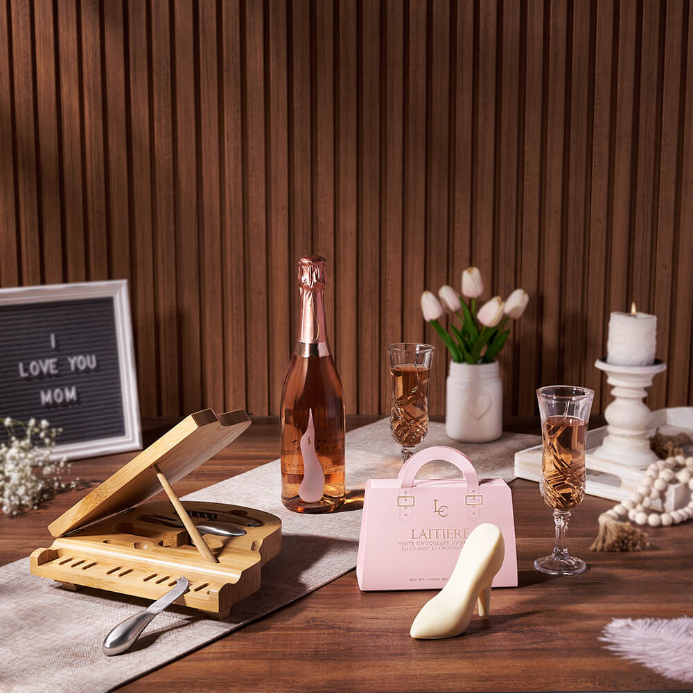 Mother’s Day Grand Piano &amp; Champagne Gift from Chicago Baskets - Champagne Gift Set - Chicago Delivery.