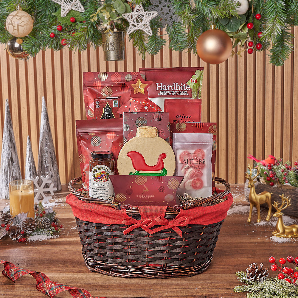 Holiday Classic Snack Gift Basket – how the gift is presented
