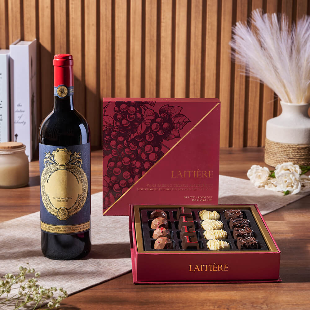 Chocolate Truffles Bottle Gift Box – how the gift is presented