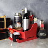 Saint Nick's Sleigh Basket with Wine from Chicago Baskets - Wine Gift Set - Chicago Delivery