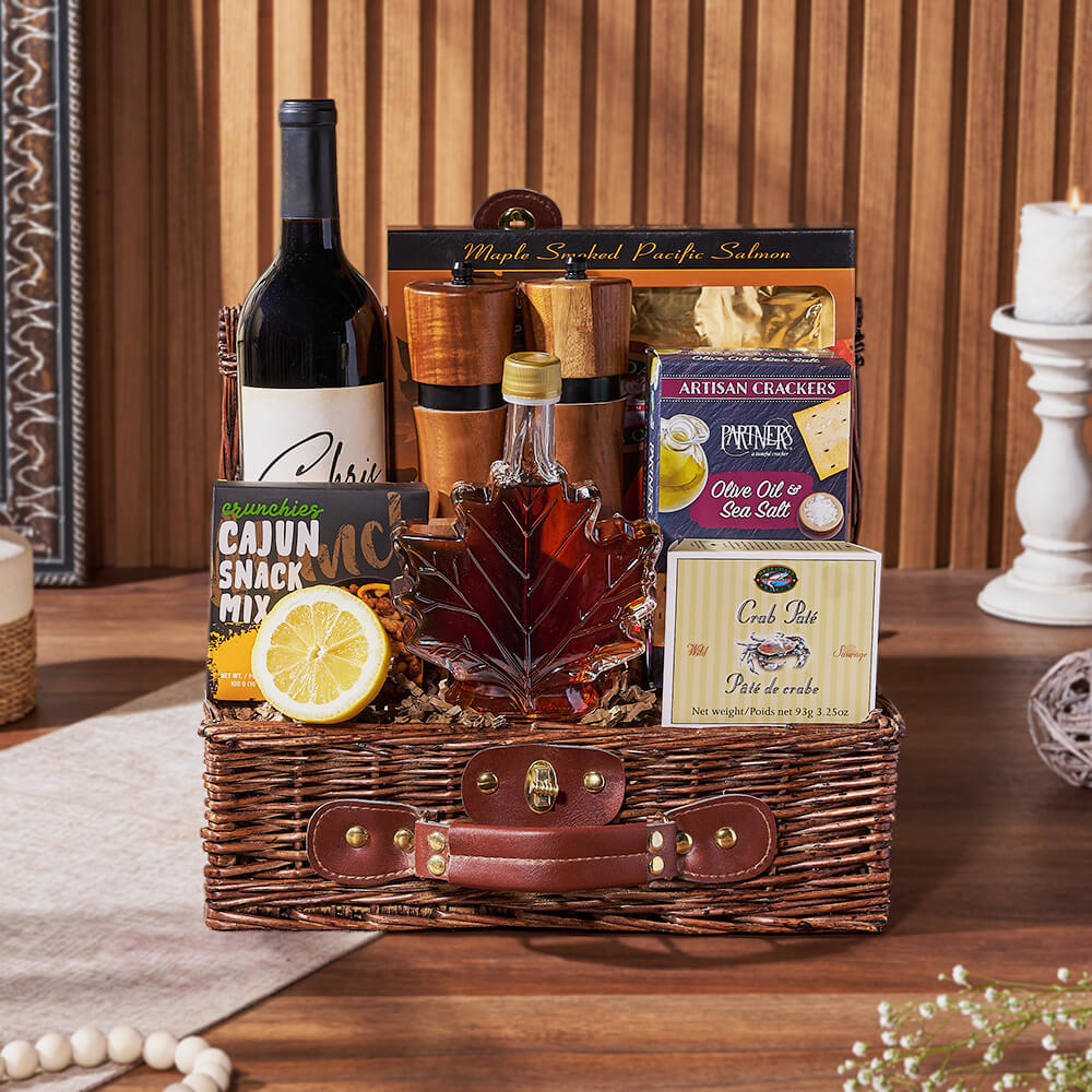 Seafood Wonder &amp; Wine Gift Set, wine gift, wine, seafood gift, seafood, salmon gift, salmon, Canada delivery
