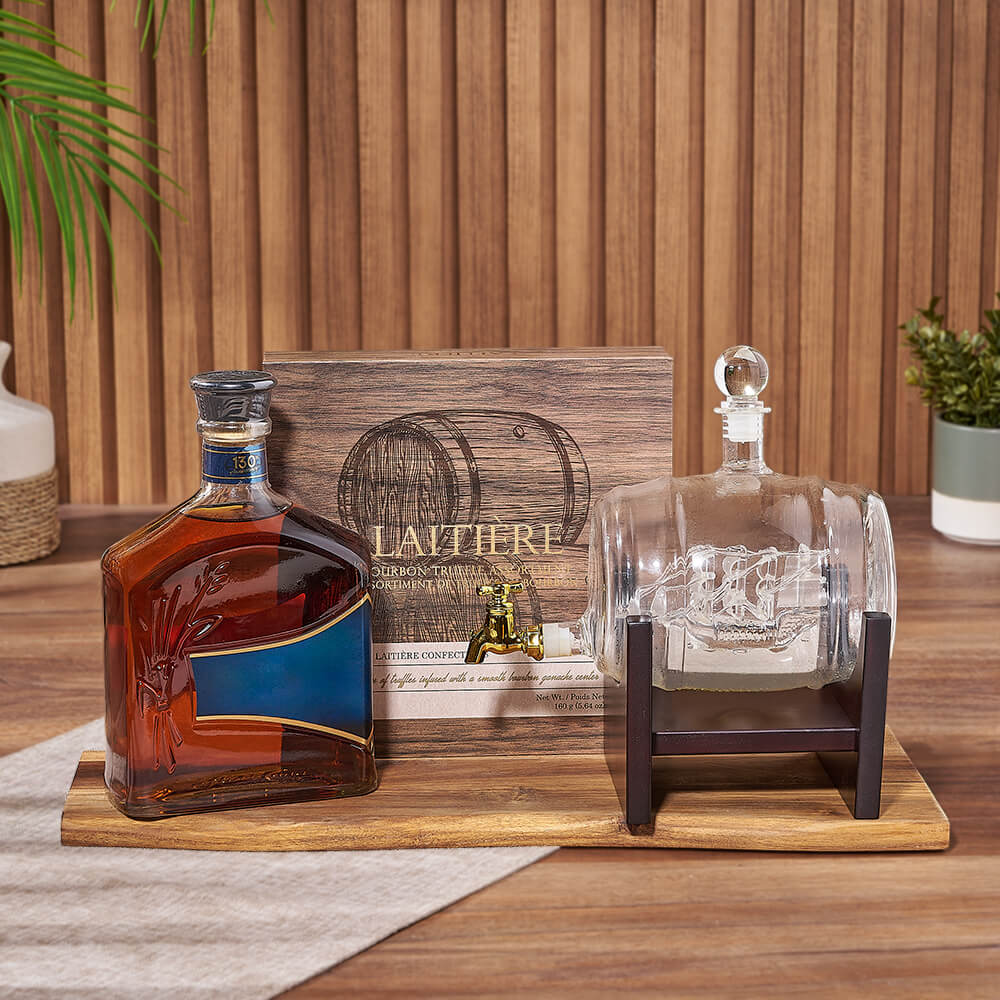 Simple Luxuries Trio with Liquor from Chicago Baskets - Liquor Gift Set - Chicago Delivery.