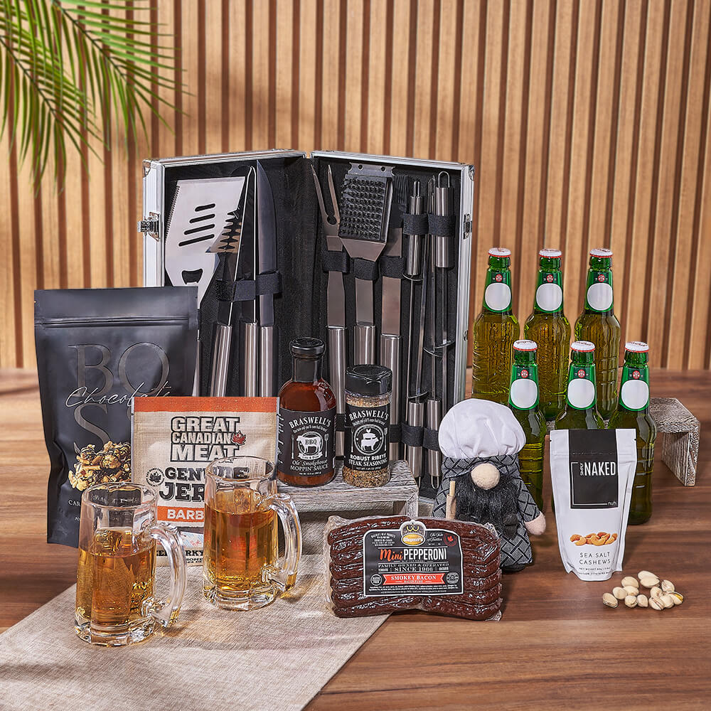 BBQ Grill Beer Gift Basket – how the gift is presented