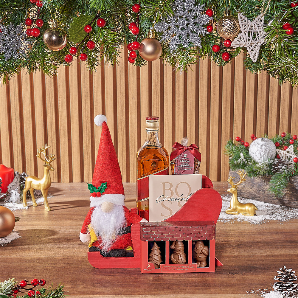 Spirits &amp; Sleighing Gift Set, Christmas gift, Christmas, liquor gift, liquor, chocolate gift, chocolate, Chicago delivery