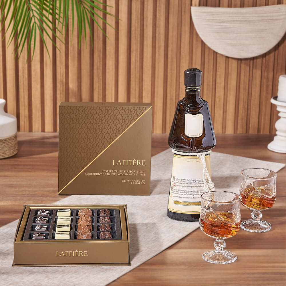 Spirits &amp; Truffle Gift Set, liquor gift, liquor, chocolate gift, chocolate, Chicago delivery