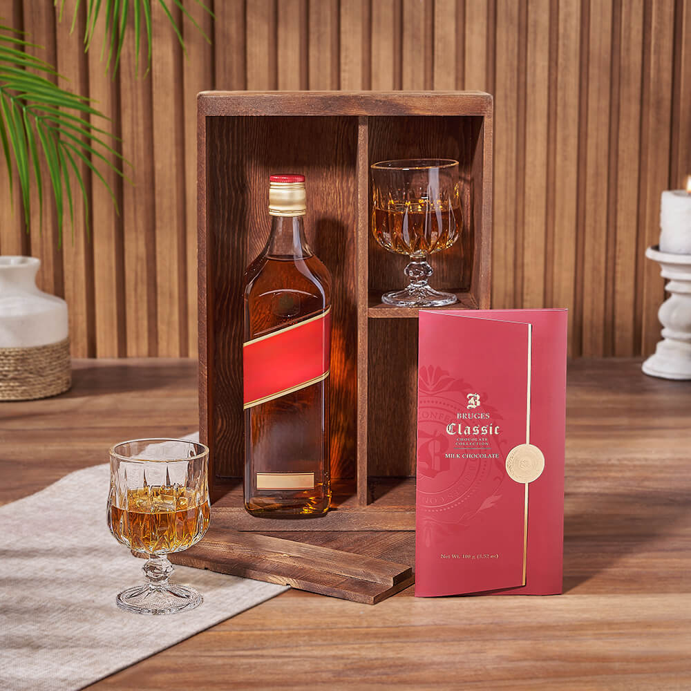 Summerhill Liquor &amp; Treats Basket from Chicago Baskets - Liquor Gift Set - Chicago Delivery