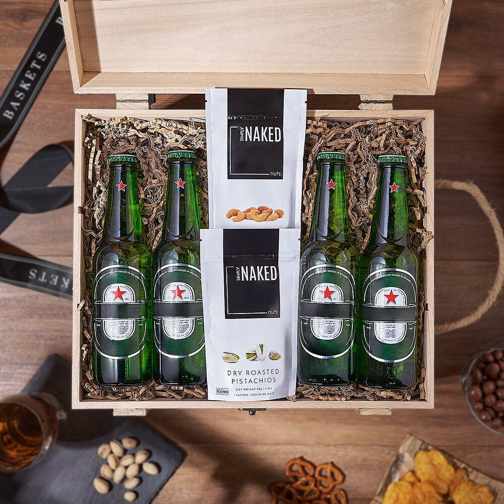 Rustic Beer and Nuts Gift Crate – how the gift is presented