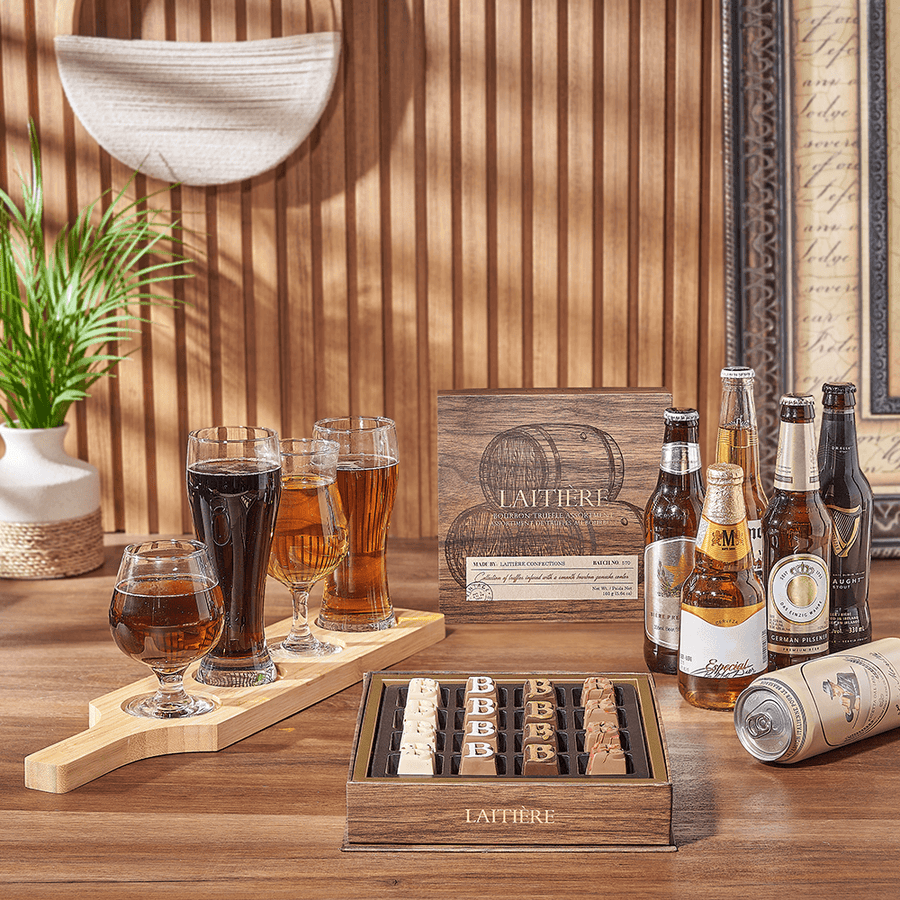 Sweet Truffle & Beer Flight, beer flight gift, beer flight, beer gift, beer, chocolate gift, chocolate, Chicago delivery