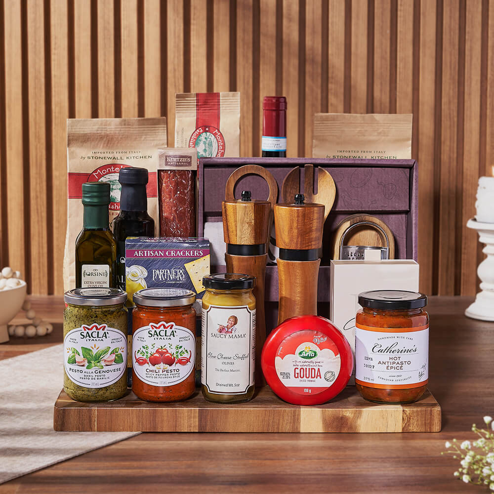Tantalizing Treats &amp; Wine Set from Chicago Baskets - Wine Gift Basket - Chicago Delivery