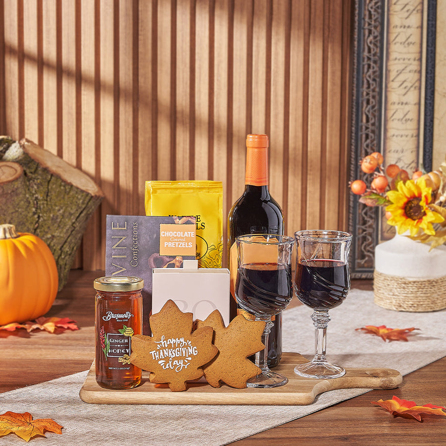 Thanksgiving Cookie & Wine Gift, thanksgiving gift, thanksgiving, wine gift, wine, cookie gift, cookie, Chicago delivery