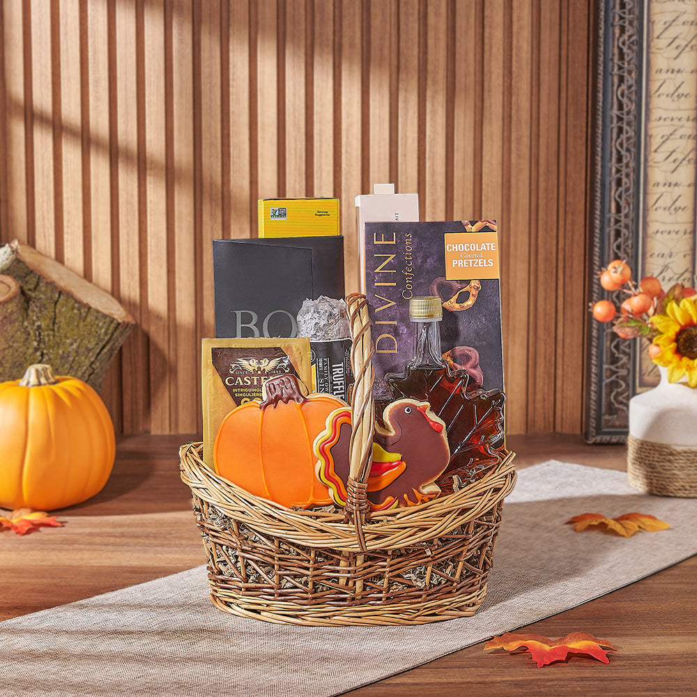 Thanksgiving Treat &amp; Cookie Basket, cookie gift, cookie, thanksgiving gift, thanksgiving, chocolate gift, chocolate, charcuterie gift, charcuterie, Chicago delivery