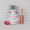 The Diaper Gateau Gift Set with Champagne From Chicago Baskets - Champagne Gift Basket - Chicago Delivery