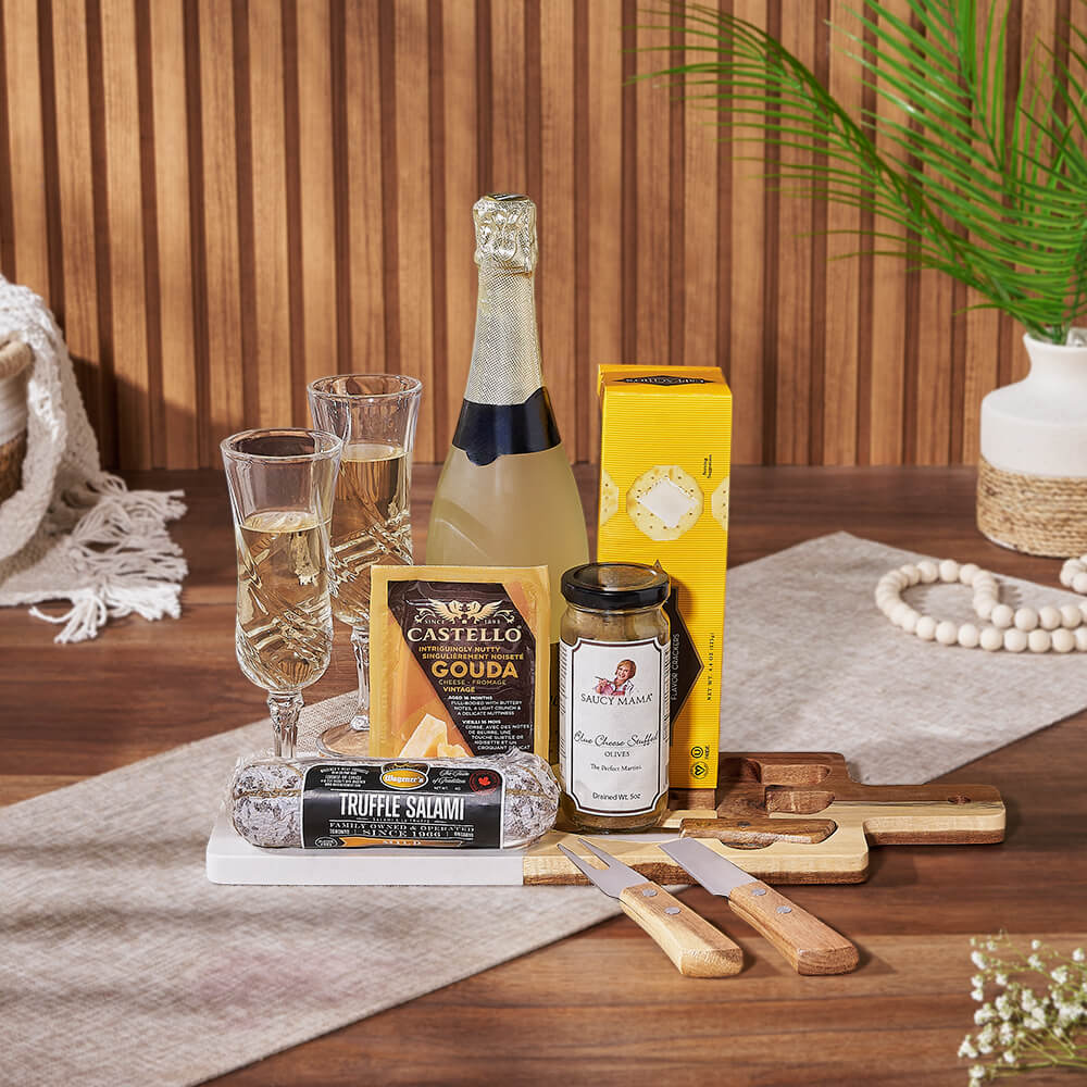 Toast to Meat &amp; Cheese Champagne Basket from Chicago Baskets - Champagne Gift Set - Chicago Delivery.