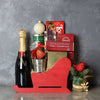 Treats & Champagne Sleigh Basket From Chicago Baskets-Chicago Delivery