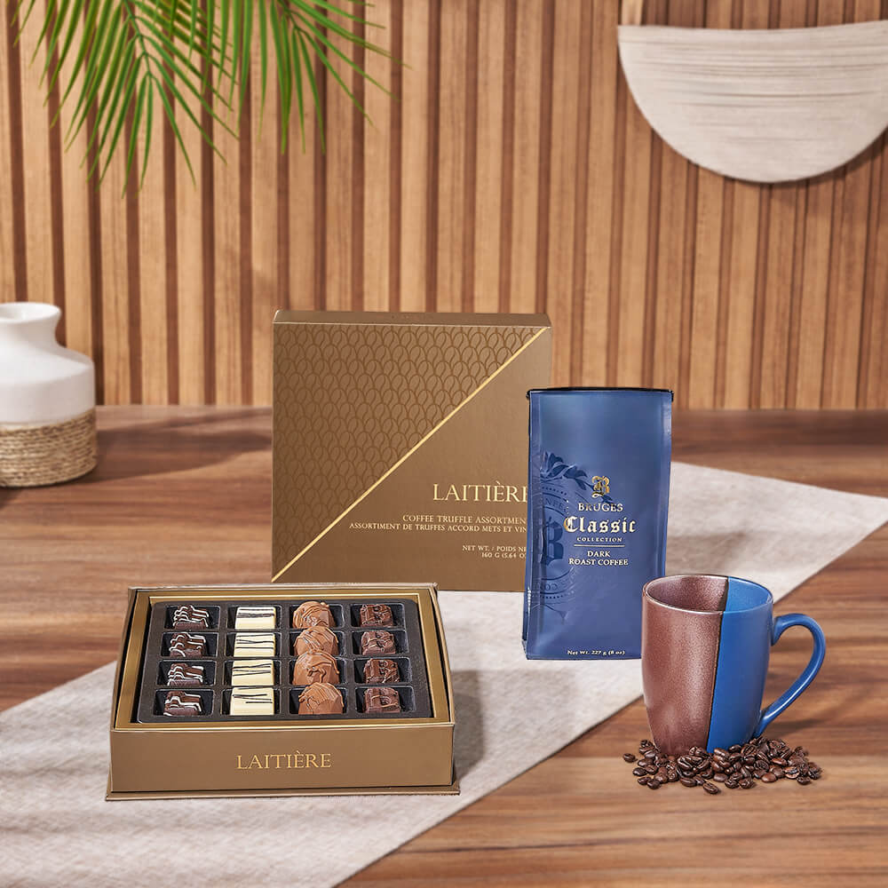 Truffle &amp; Coffee Break Set, coffee gift, coffee, chocolate gift, chocolate, Los Angeles delivery