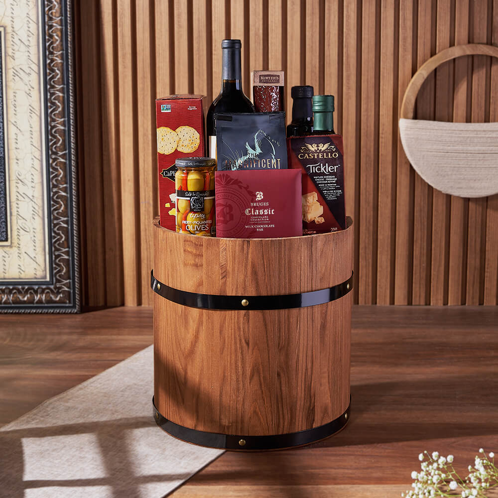 Ultimate Wine & Cheese Barrel from Chicago Baskets - Wine Gift Set - Chicago Delivery.