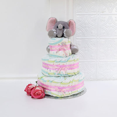 Unisex Diaper Cake From Chicago Baskets - Baby Gift Set - Chicago Delivery