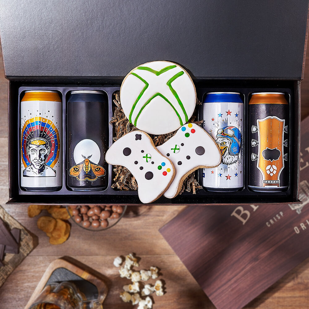 Video Game &amp; Craft Beer Box, beer gift, beer, gaming gift, gaming, cookie gift, cookie, Chicago delivery