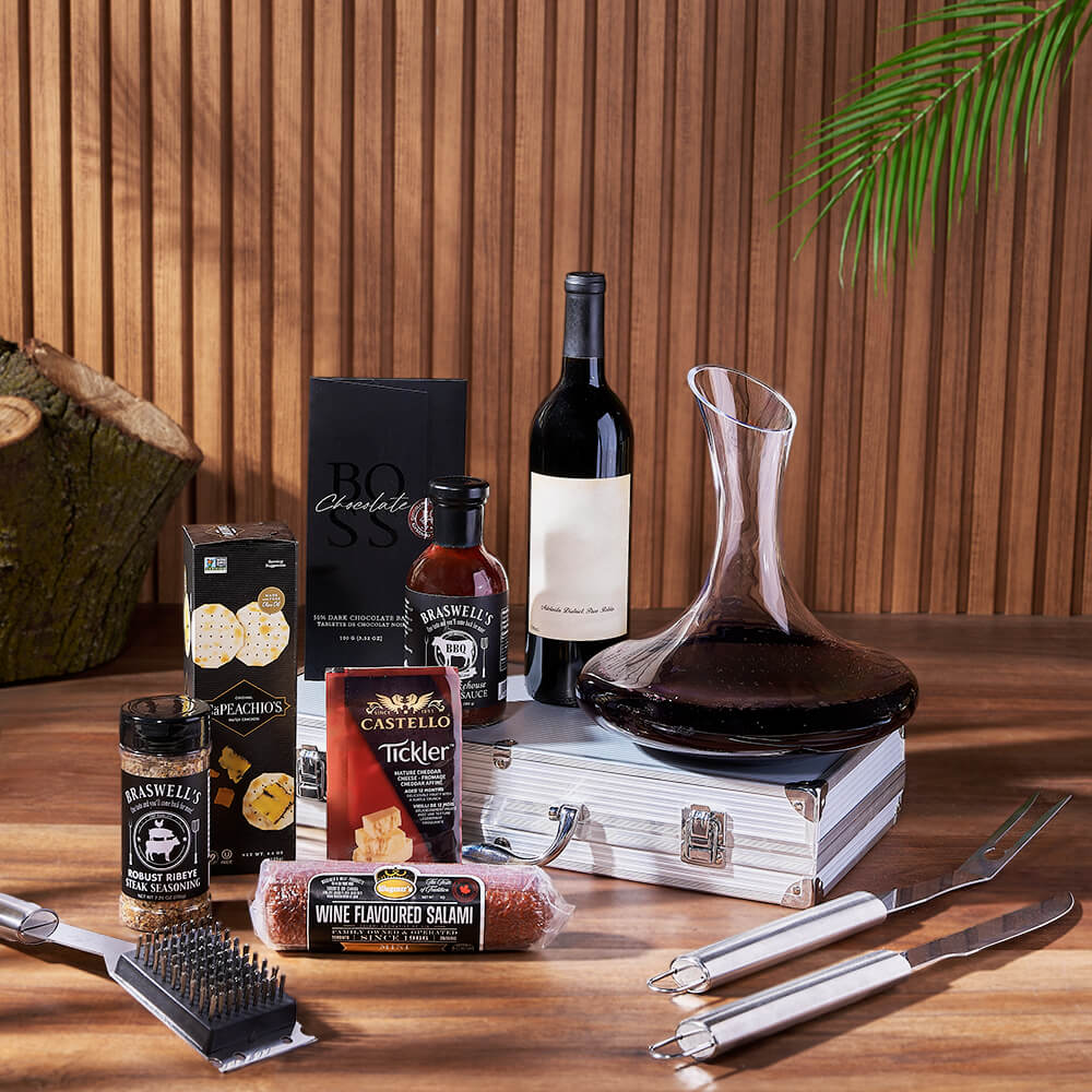 Wine &amp; BBQ Gift Set from Chicago Baskets - Wine Gift Set - Chicago Delivery.