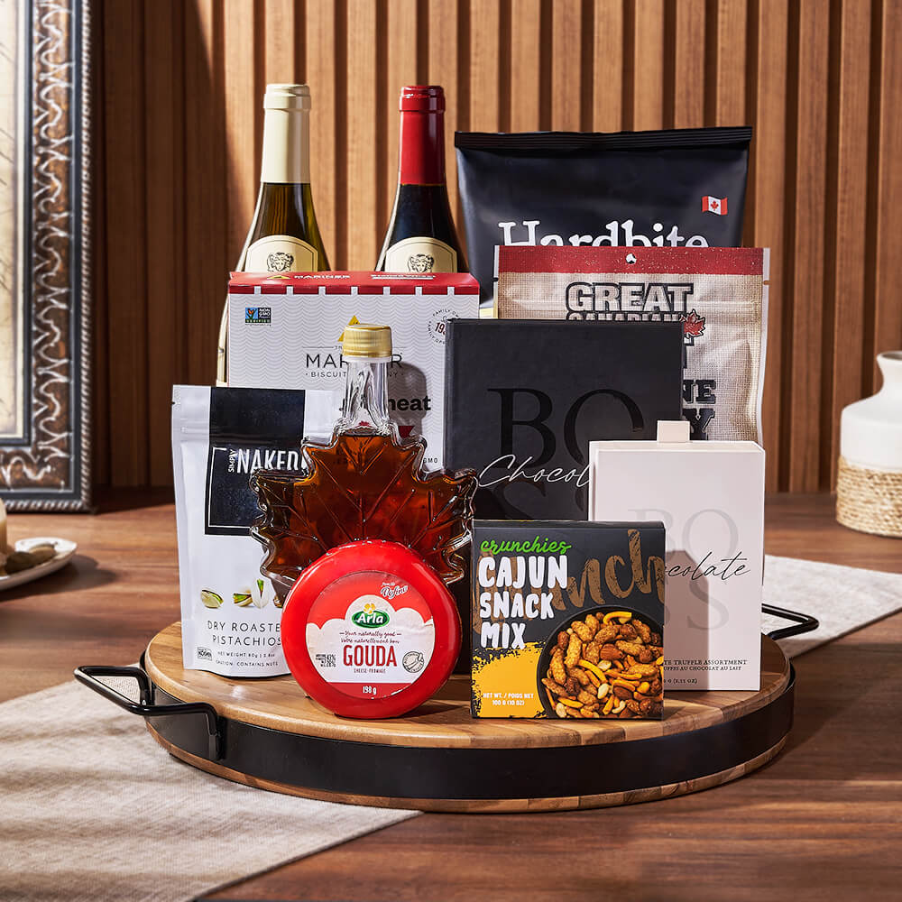 Wine &amp; Cheese Platter Gift Set from Chicago Baskets - Wine Gift Basket - Chicago Delivery.
