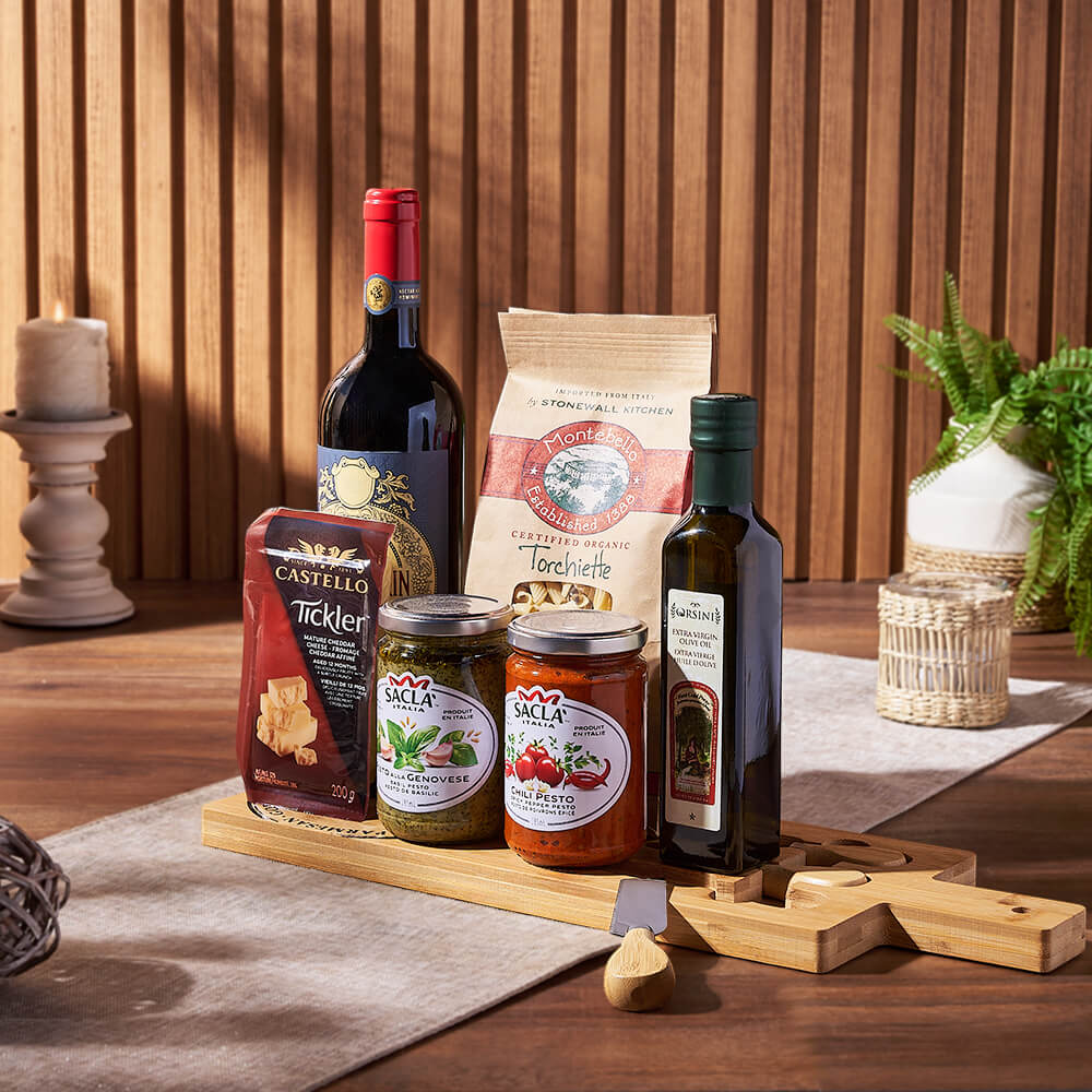 Wine &amp; Pasta Gift Set, wine gift, wine, pasta gift, pasta, gourmet gift, gourmet, cheese gift, cheese, Chicago delivery
