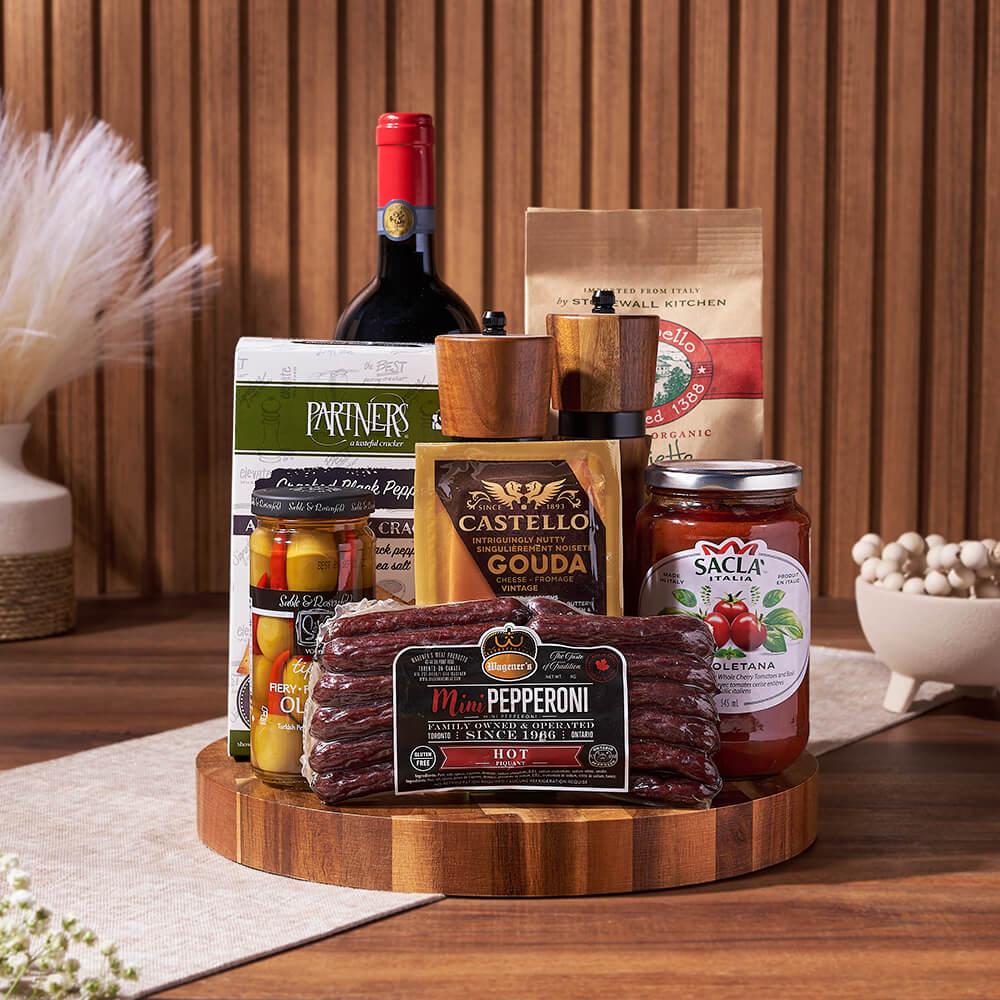 Wine &amp; Pasta Serving Gift from Chicago Baskets - Wine Gift Set - Chicago Delivery.
