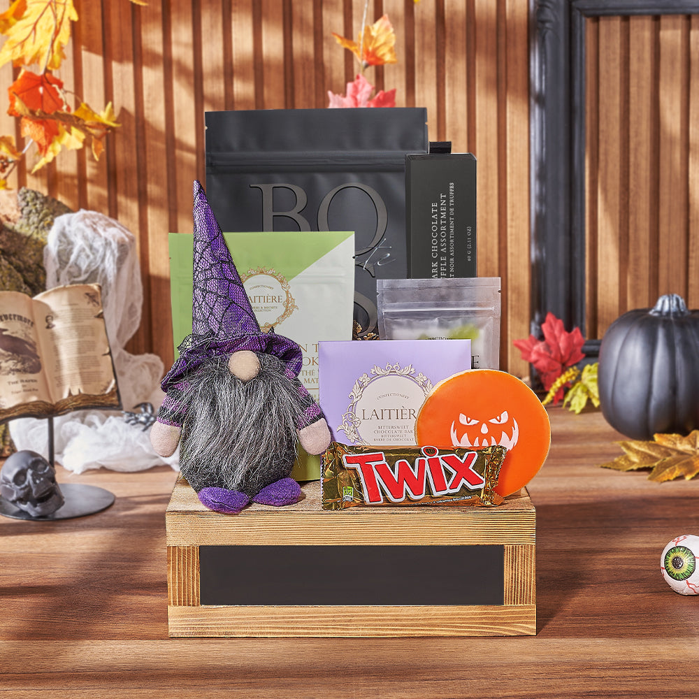 Halloween Treats Wooden Box – how the gift is presented